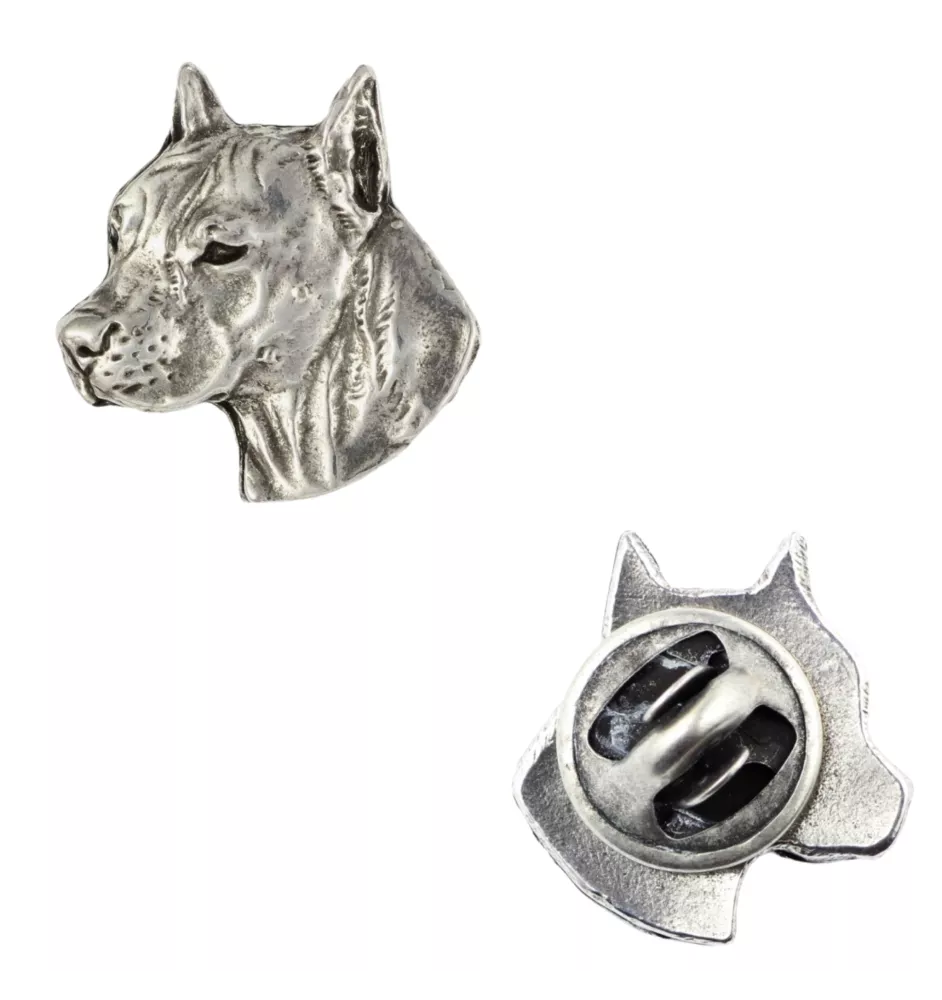American Staffordshire Terrier, Amstaff I - Hundebrosche in Geschenkbox, elegante Anstecknadel, Reversnadel für Art-Dog Markenjacke