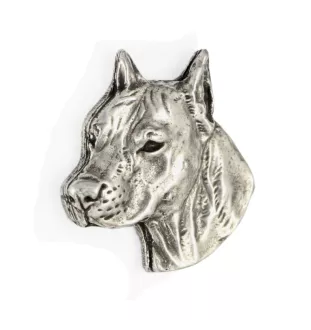 American Staffordshire Terrier, Amstaff I - Hundebrosche in Geschenkbox, elegante Anstecknadel, Reversnadel für Art-Dog Markenjacke