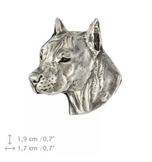 American Staffordshire Terrier, Amstaff I - Hundebrosche in Geschenkbox, elegante Anstecknadel, Reversnadel für Art-Dog Markenjacke