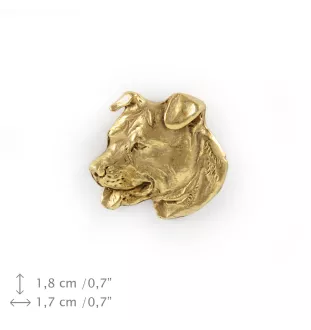 American Staffordshire Terrier, Amstaff, Am staff, Staff - Broche de chien dans une boîte décorative, épingle élégante en plaqué or, épingle de veste de la marque Art-Dog