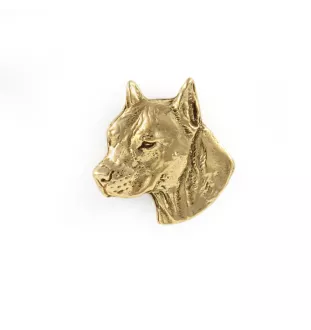 American Staffordshire Terrier, Amstaff I - Dog brooch in decorative box, elegant gold-plated pin, Art-Dog brand jacket pin
