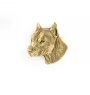American Staffordshire Terrier, Amstaff I - Hundebrosche in dekorativer Box, elegante vergoldete Anstecknadel, Jackenbrosche der Marke Art-Dog