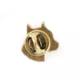 American Staffordshire Terrier, Amstaff I - Dog brooch in decorative box, elegant gold-plated pin, Art-Dog brand jacket pin