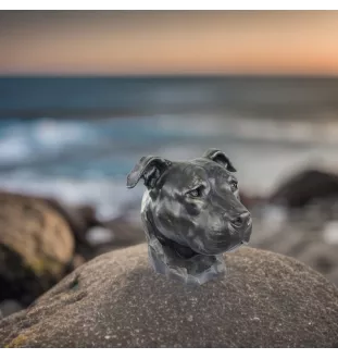 American Staffordshire Terrier, Amstaff I - dog bust, large dog head for the garden, unique living room decoration by Art-Dog brand