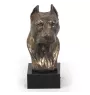 American Staffordshire Terrier, Amstaff III - Hundestatue, Büste auf Steinsockel, Skulptur, Trophäe für Hundeausstellung der Marke Art-Dog