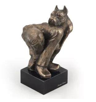 American Staffordshire Terrier, Amstaff IV - Hundestatue, Büste auf Steinsockel, Skulptur, Trophäe für Hundeausstellung der Marke Art-Dog