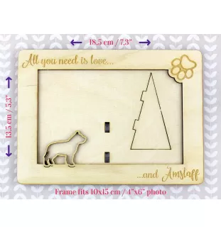 American Staffordshire Terrier, Amstaff - Fotorahmen, gravierter Holzrahmen, ein schönes Gadget für den Hundeliebhaber von Art-Dog