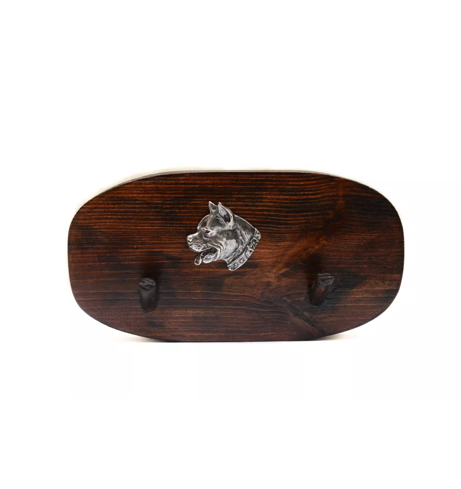 Amerykański Staffordshire terrier wieszak drewniany podwójny Art-Dog