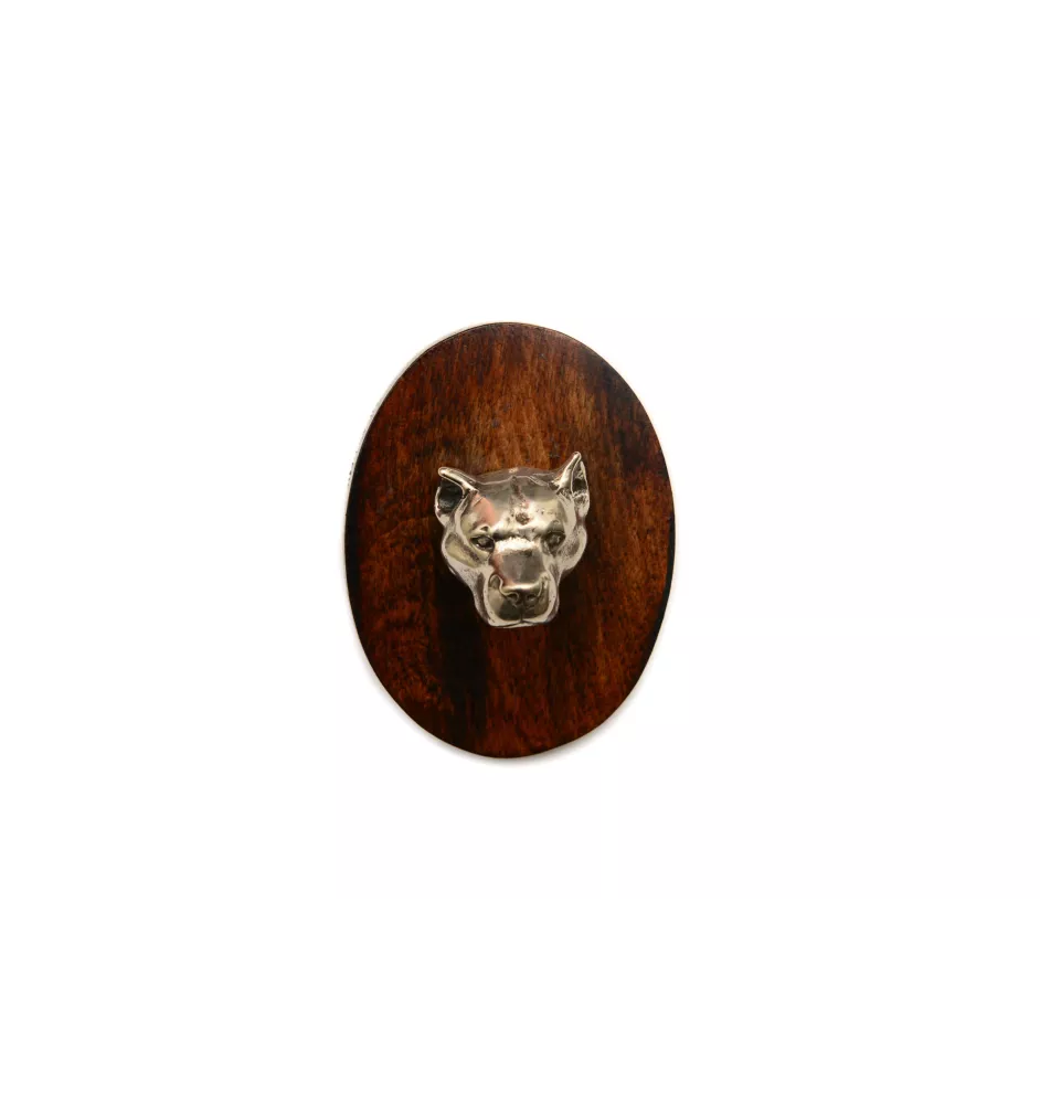 American Staffordshire Terrier, Amstaff - Dog show brooch, starter number clip, dog pin by Art-Dog