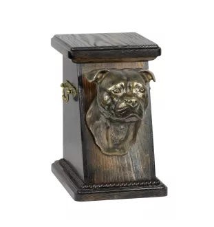 American Staffordshire Terrier, Amstaff, Am staff, Staff I - urne pour les cendres d'un chien, une urne élégante avec une statuette, une urne commémorative avec un buste de chien de la marque Art-Dog