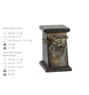 American Staffordshire Terrier, Amstaff, Am staff, Staff II - urne pour les cendres d'un chien, une urne élégante avec une statuette, une urne commémorative avec un buste de chien de la marque Art-Dog