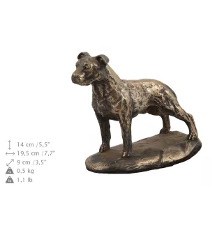 American Staffordshire Terrier, Amstaff VI - urn for dog ashes, personalized urn with a statue, wooden urn with a dog by Art-Dog brand