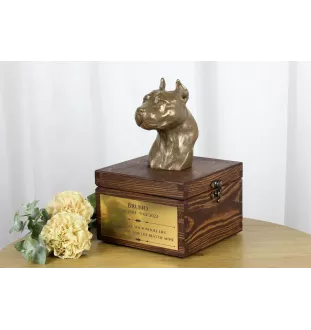 Amerykański Staffordshire terrier urna na skrzynce brązowa Art-Dog