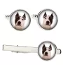 American Staffordshire Terrier, Amstaff - cufflinks and tie with your photo, a suit decoration, men's jewelry from the Art-Dog brand.