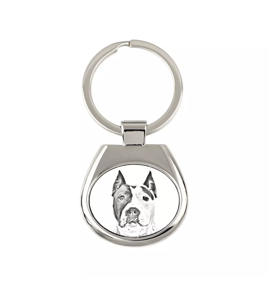 American Staffordshire Terrier, Amstaff - Schlüsselanhänger mit Hund, Anhänger mit Aufdruck, personalisierter Anhänger der Marke Art-Dog