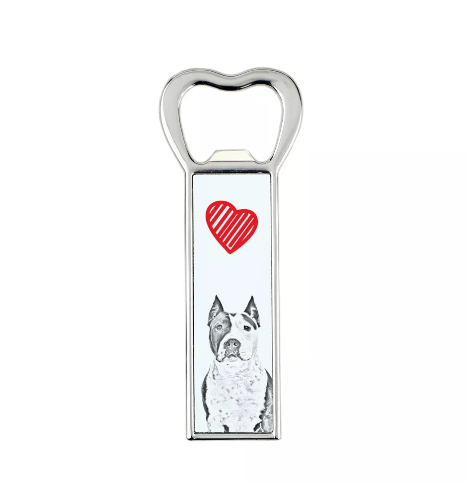 American Staffordshire Terrier, Amstaff - Flaschenöffner mit Hund, personalisierter Flaschenöffner für den Kühlschrank, ein einzigartiges Geschenk für Männer von der Marke Art-Dog
