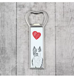 American Staffordshire Terrier, Amstaff - bottle opener with a dog, personalized fridge opener, unique gift for a man by Art-Dog brand
