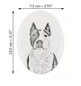 American Staffordshire Terrier, Amstaff - Gedenktafel mit einem Foto eines Hundes, Grabplatte mit Druck, personalisierte ovale Platte der Marke Art-Dog