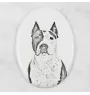 American Staffordshire Terrier, Amstaff, Am staff, Staff - une plaque commémorative avec une photo de chien, une plaque funéraire avec une impression, une plaque ovale personnalisée de la marque Art-D