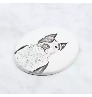 American Staffordshire Terrier, Amstaff - commemorative plaque with a photo of a dog, tombstone with a print, personalized oval plaque from the Art-Dog brand