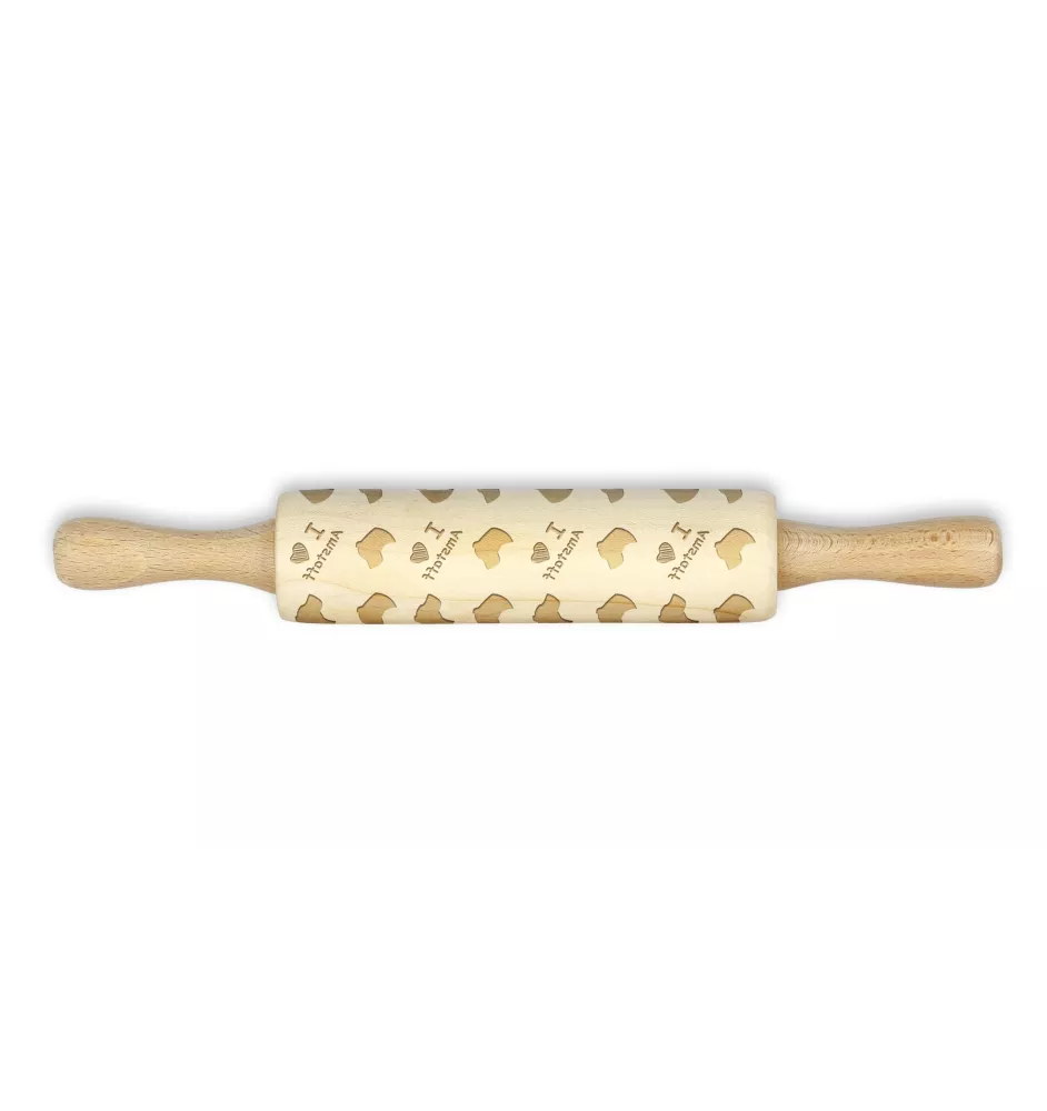 American Staffordshire Terrier, Amstaff - small rolling pin with a dog pattern, a rolling pin for children's dough, decorating ceramic clay by Art-Dog brand