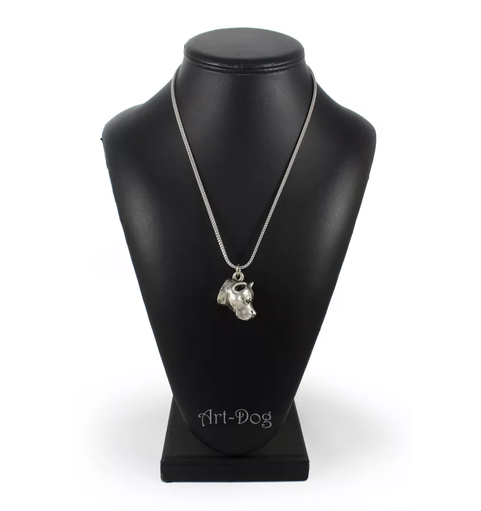 American Staffordshire Terrier, Amstaff, Am staff, Staff - un collier avec un chien, un pendentif de chien sur une chaîne en argent, un bijou unique de la marque Art-Dog