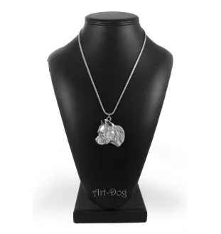 Amerykański Staffordshire terrier posrebrzany naszyjnik na łańcuszki Art-Dog