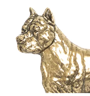 American Staffordshire Terrier, Amstaff - key holder with a dog, brass handle for dog accessories, an elegant decoration for the hallway from the Art-Dog brand.