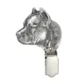 American Staffordshire Terrier, Amstaff, Am staff, Staff I - broche avec pince, support pour numéro de départ, épingle argentée pour exposition de chiens de la marque Art-Dog