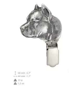 Amerykański Staffordshire terrier clipring posrebrzany w pudełku Art-Dog