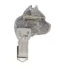 American Staffordshire Terrier, Amstaff I - brooch with a clip, holder for a start number, silver-plated dog show pin from the Art-Dog brand