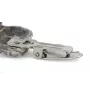 American Staffordshire Terrier, Amstaff I - brooch with a clip, holder for a start number, silver-plated dog show pin from the Art-Dog brand