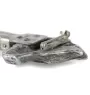 American Staffordshire Terrier, Amstaff I - brooch with a clip, holder for a start number, silver-plated dog show pin from the Art-Dog brand