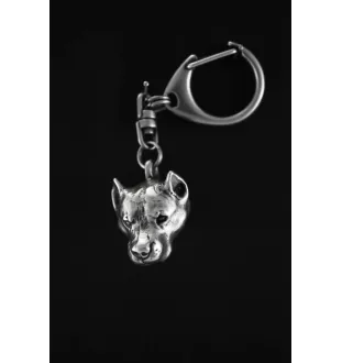 American Staffordshire Terrier, Amstaff, Am staff, Staff - Porte-clés argenté avec chien, décoration de sac à main, pendentif de sac à dos par la marque Art-Dog