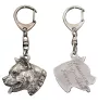 American Staffordshire Terrier, Amstaff I - Silver-plated key ring with dog, handbag decoration, backpack pendant by Art-Dog brand