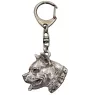 American Staffordshire Terrier, Amstaff I - Silver-plated key ring with dog, handbag decoration, backpack pendant by Art-Dog brand