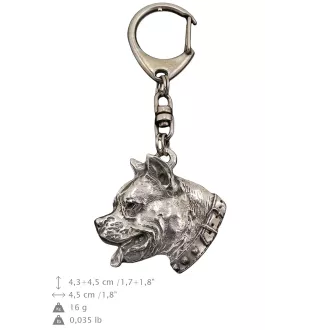 American Staffordshire Terrier, Amstaff, Am staff, Staff I - Porte-clés argenté avec chien, décoration de sac à main, pendentif de sac à dos par la marque Art-Dog