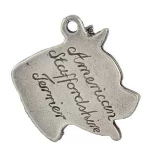 American Staffordshire Terrier, Amstaff, Am staff, Staff I - Porte-clés argenté avec chien, décoration de sac à main, pendentif de sac à dos par la marque Art-Dog