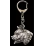 American Staffordshire Terrier, Amstaff I - Silver-plated key ring with dog, handbag decoration, backpack pendant by Art-Dog brand