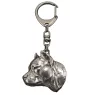 American Staffordshire Terrier, Amstaff II - Versilberter Schlüsselanhänger mit Hund, Handtaschen-Dekoration, Rucksack-Anhänger der Marke Art-Dog