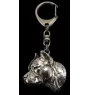 American Staffordshire Terrier, Amstaff II - Versilberter Schlüsselanhänger mit Hund, Handtaschen-Dekoration, Rucksack-Anhänger der Marke Art-Dog