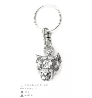 American Staffordshire Terrier, Amstaff - Silver-plated dog pendant, handbag decoration, backpack pendant by Art-Dog brand