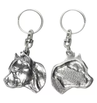 American Staffordshire Terrier, Amstaff, Am staff, Staff II - Pendentif chien argenté, décoration de sac à main, pendentif sac à dos par la marque Art-Dog