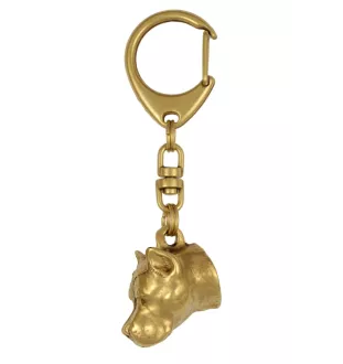Amerykański Staffordshire terrier brelok pozłacany Art-Dog