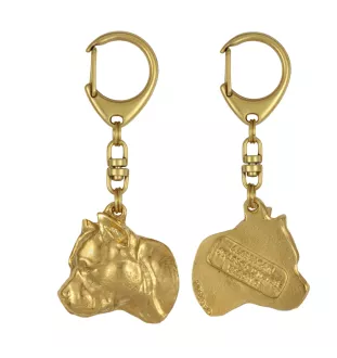 Amerykański Staffordshire terrier brelok pozłacany Art-Dog