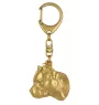 American Staffordshire Terrier, Amstaff, Am staff, Staff II - Porte-clés doré avec chien, décoration de sac à main, accessoire de luxe de la marque Art-Dog