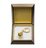 American Staffordshire Terrier, Amstaff - Gilded key ring with dog in gift box, handbag decoration, luxury accessory by Art-Dog brand