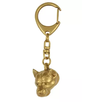 Amerykański Staffordshire terrier brelok pozłacany w pudełku Art-Dog