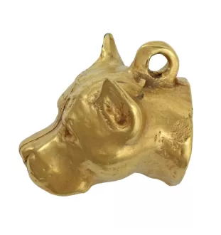 American Staffordshire Terrier, Amstaff - Gilded key ring with dog in gift box, handbag decoration, luxury accessory by Art-Dog brand
