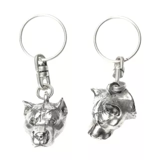 American Staffordshire Terrier, Amstaff - Silver-plated pendant with a dog in a decorative box, handbag decoration, backpack pendant by Art-Dog brand